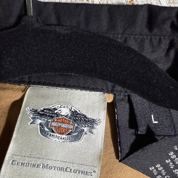 Harley-Davidson Tan Black and white mechanics top with patches size L - Picture 5 of 8